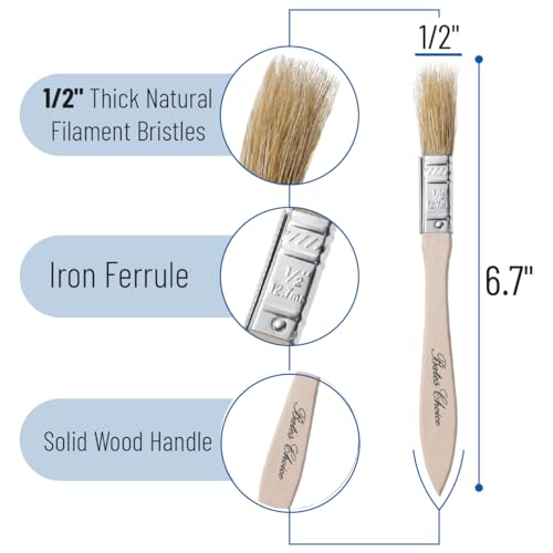 Bates- Chip Paint Brushes for Painting, 1/2 Inch, 96 Pack, Wood Handle, Natural Bristle Paint Brush - size: 0.5 Inch, 96 Pack
