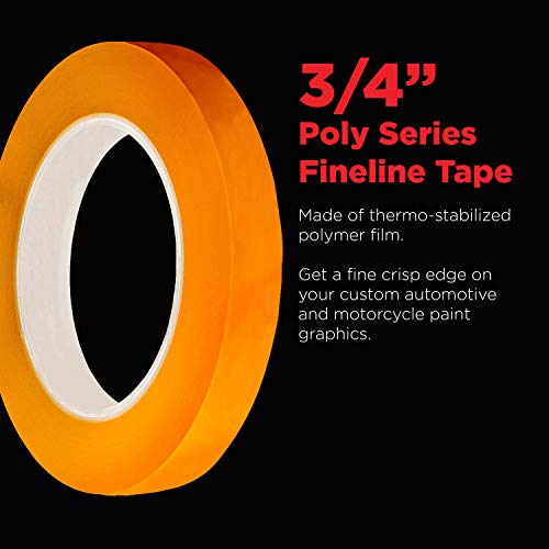 Custom Shop 3/4" Fine Line Tape Polytape Orange Fineline Masking Tape - size: 3/4"