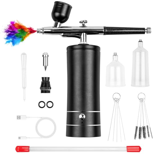 Esakoya Portable Airbrush Kit, Rechargeable Airbrush Kit with Compressor