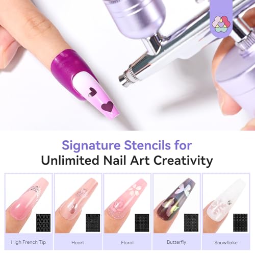 SAVILAND 7-in-1 Pro Dilution-Free Airbrush Nail Kit