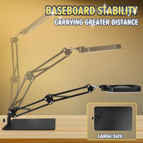 12X Magnifying Glass with Light and Stand, 144 LED Lighted Magnifying Light - color: Black