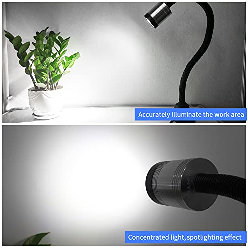 Flexible Work Light, Led Machine Light, Led Flexible Gooseneck Light 900 Lumens with 20inch Flexible Gooseneck 120 Volt for Lathe Workbench Bandsaw and Machine Tool - style: 60F Magnetic Light
