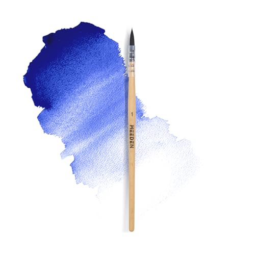 MEEDEN Watercolor Brushes Professional - Synthetic Squirrel Hair Artist Paint Brushes Set with Beech Wood Handle Great for Artists Hobbyists Size 1 - size: Size 1 - 1 Count