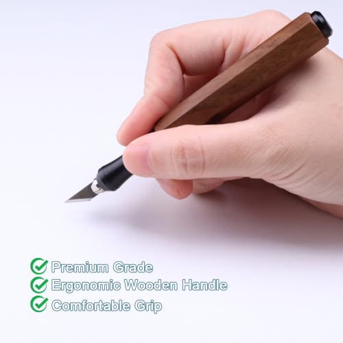 Craft Knife with 20 Extra #11 Blades, Precision Hobby Knife Set,Exacto Knife for Crafting, Polymer Clay, Pottery, Paper, Vinyl, Stencil & Model Making (Craft Knife+20PCS Blades)