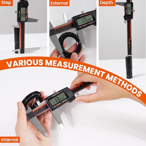 HARDELL Digital Caliper 0-8" Stainless Steel, Inch/Fractions/mm - size: 8 Inch