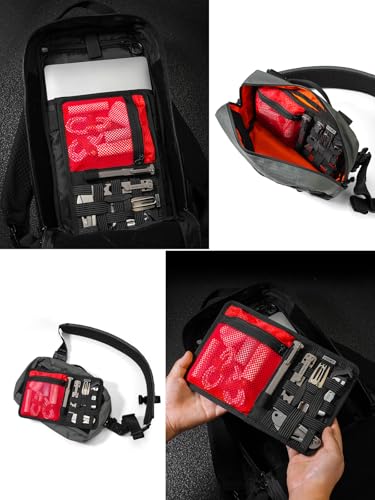 TACTICAL_GEEK TCM10 EDC Organizer Board(Black Red) - color: TCM10-Black Red