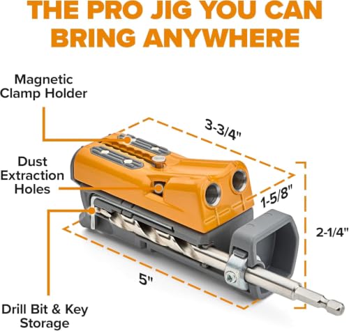 BORA Pro Compact Metal Pocket Hole Jig Kit with 50 Screws, Auto Calibrating - size: Jig w/ 50pc Screw Set