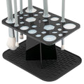 SHIDOW 28-Hole Makeup Brush Drying Rack with Silicone Drip Mat, Acrylic Upside-Down Brush Holder Organizer Stand, 1-Pack, Black - color: black
