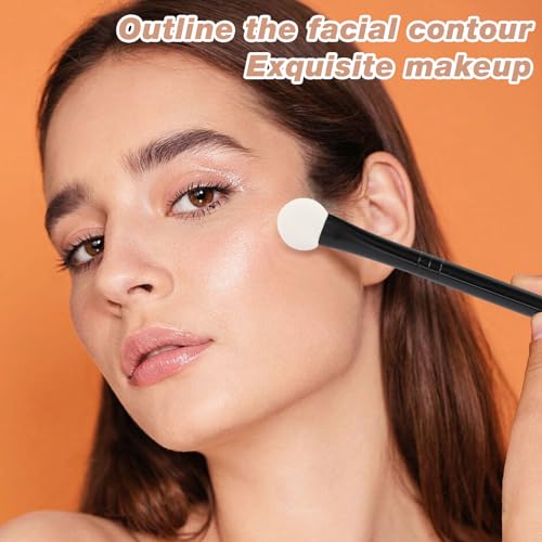 Uorpoto Eyeshadow Applicators Double Sided Sponge Makeup Brushes Reusable 8Pcs Round Foam Eye Shadow Applicator Sticks Brush Set Washable - color: Black 8Pcs