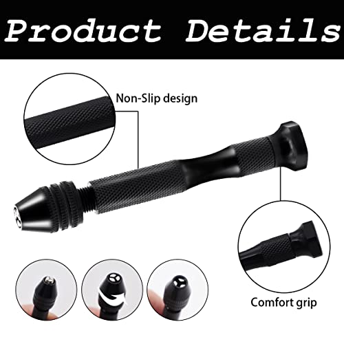Dianrui 60 PCS Micro Drill Bit Set & Pin Vise Hand Drill, 0.3-3.5mm - style: 60 set