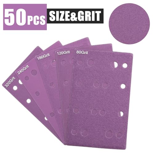 3" x 5" (80mm x 133mm) Sanding Sheets, for Festool RTS 400 & Mirka Deos 353 - style: 80-320 Grit