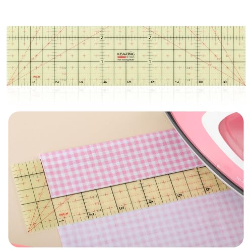Hot Hem Ruler, 10x2.5inch Rectangular Ironing Ruler, Heat Resistant, Non-Slip, Sewing Tools for Quilting, Patchwork, DIY Craft Supplies - size: 10x2.5 inch (Single)