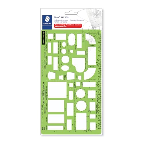 STAEDTLER Mars Home Furnishings Drafting Template, 39 Shapes, 10 x 5.75 - color: Home Furnishings