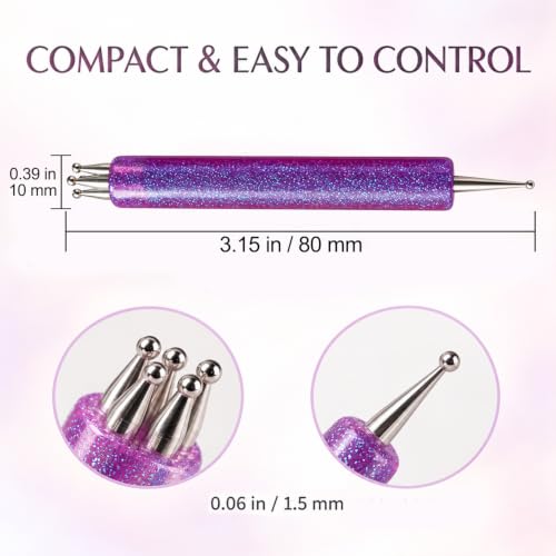 Flower Nail Dotting Pen, 5PCS Dual-Ended Nail Design Tools - color: NO12