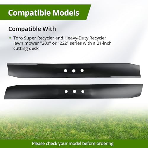 133-8183-03 108-3762-03 Lawn Mower Blade, Compatible with T oro 21 Inch Super Recycler Mower 22275 22275T 22282 22282T 21566 21566T 21568 21568T, Replace 93-4106 93-4106-03 - size: 133-8181-03_1pc