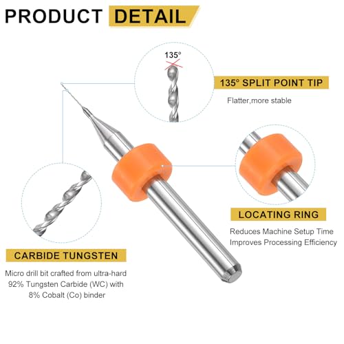PATIKIL 30 Pack 0.25mm Micro Drill Bits Carbide Tungsten Steel - size: 0.25mm