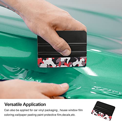 EHDIS 10pcs Vinyl Squeegee 4 Inch Car Vinyl Scraper Decal Applicator Window Tint Wallpaper Smoothing Tool with Black Fabric Felt Edge-Black - color: Black