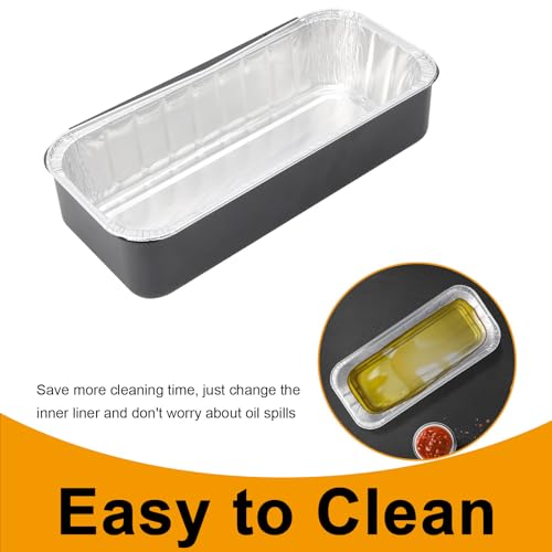 LS'BABQ 70379 Grill Grease Catch Pan for Weber Genesis II 400/600 and II LX 400/600, Summit 400 and 600 Gas Grill Grease Tray with 10PCS 6498 Aluminum Foil Drip Pan Liners for Weber SmokeFire EX4 EX6 - size: For Weber Summit