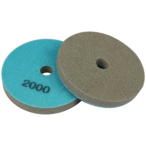 5" Diamond Sponge Fiber Polishing Pad 2000 Grit - Polishing Tile Stone Marble Concrete Ceramics Glass 2Pcs - size: Grit-2000#-2Pcs