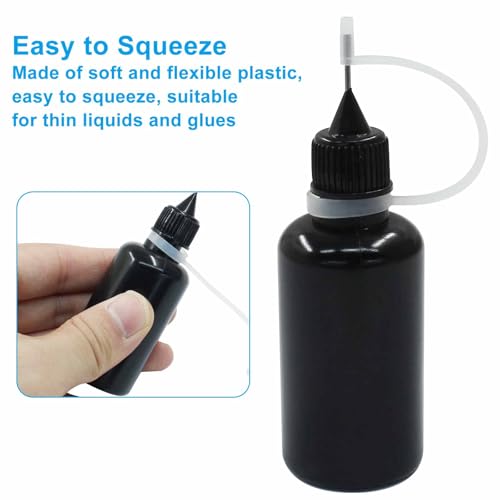 Zorfeter 10 Pcs 30ml Black Precision Tip Applicator Bottles - size: 30 ml