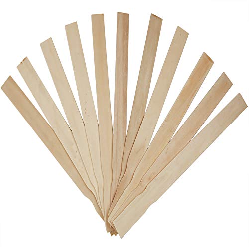 KINJOEK 200 PCS 12 Inches Length Paint Sticks, Premium Wood Multi-Purpose Unfinished Flat Wooden Crafts Sticks Paddles Stirrers Bulk for Paint Mixing, Wall Stirring, Wood Crafts, Garden Plant - size: 200PCS 12"
