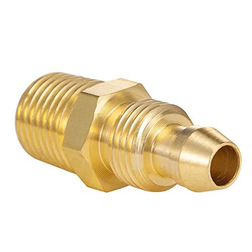 Premium Solid Brass 10PCS Reusable Replacement Fitting For 1/4-Inch ID Hose,1/4-Inch NPT Rigid (10 PCS 1/4 Inch) - size: 10PCS 1/4 Inch