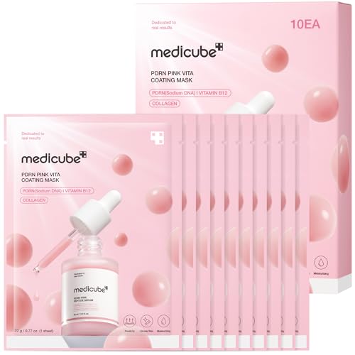 medicube Salmon DNA PDRN Pink Vitamin Coated Sheet Mask 10EA - size: 10 Count (Pack of 1)