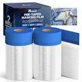 Pre-taped Automotive Masking Film for Painting - 22" x 66' (2 Rolls) - size: 22" x 66' X 2 Rolls