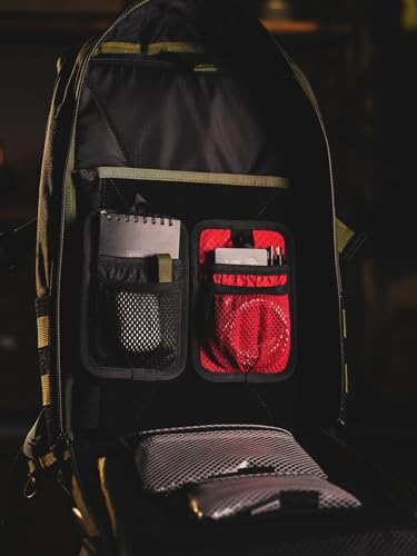 TACTICAL_GEEK TCM4 Mini EDC Organizer Board, Backpack Accessories with Smooth Hook Back Panel, Utility Admin Bag Insert Panel Modular Organizer with Open Pocket & Mesh Pocket (Red) - color: TCM4-Red