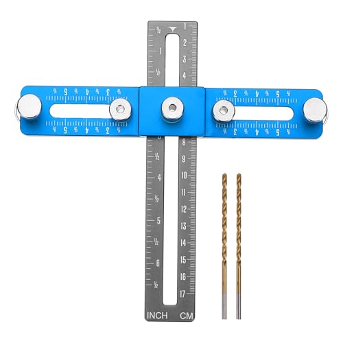 HARFINGTON Adjustable Cabinet Hardware Jig Cabinet Handle Template Tool - color: Blue