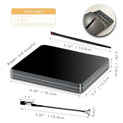 Metal Painting Stand Base Holder, 20 PCS Magnetic Bendable Alligator Clip - color: Black, size: L
