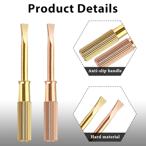 2pcs Bracelet Screwdriver Titanium Steel Mini Screw Driver Jewelry Repair Tools slotted screwdriver for Love Bracelet Bracelet Repair Screwdriver Tools, Gold + Rose Gold
