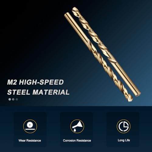 PATIKIL #1 Drill Bit Micro M2 High-Speed Steel 135° Gold Finish 12Pcs - size: #1