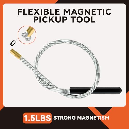 4 Pack Telescoping Magnet Pick-up Tool Set with Magnetic Parts Tray, Extendable Magnetic Pick Up Tools & Flexible Magnet Pickup Tool