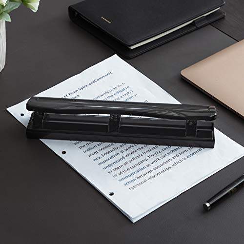 Amazon Basics 3 Hole Punch with Easy-Clean Tray, 10 Sheet Capacity, Black, 6-Pack - style: 3-hole, 10-sheet, 6-pack
