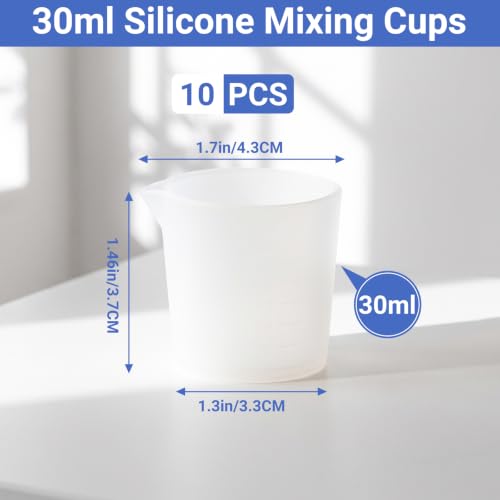 Gartful 10Pcs 30ml Silicone Measuring Cups with Spout for Resin Epoxy - size: Small-30ml*10