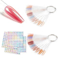 100PCS Flat Stiletto Clear Nail Swatches Sticks with Metal Rings - color: 100pcs Flat Stiletto