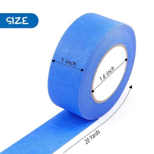 LONGKEY Painters Tape Blue Masking Tape 1 Inch X 20 Yards, 8 Rolls - color: 8 Roll x1 Inch, Blue