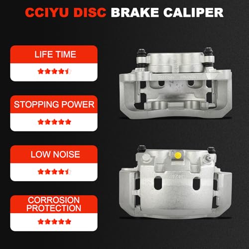 cciyu Front Left & Right Disc Brake Calipers Assembly 18B4747 18B4746 - size: Front[18B4747+18B4746]