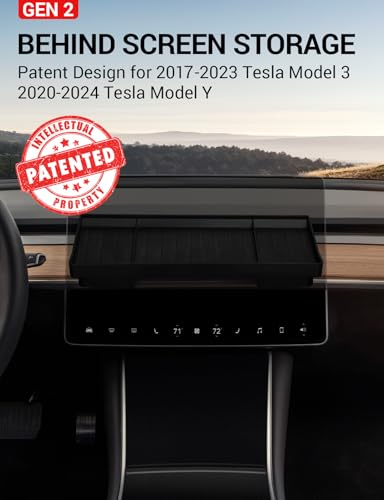 BASENOR Dashboards Behind Screen Storage Box for Tesla Model Y Model 3 - size: Model 3/Y (2017-2024) Behind Screen