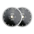 DT-DIATOOL Diamond Tile Blade 7 Inch 2pcs Diamond Turbo X Mesh Rim Segement Circular Saw Blade for Procelain Ceramic Stoneware Marble Granite Fits 5/8"-7/8" Arbor - size: 7 inch