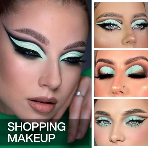 Matte Light Green Single Eyeshadow with Applicator, High Pigmented Pressed Powder Mint Green Eye Shadow Palette Blendable Waterproof Long Lasting Vegan Eye Makeup for Spring Summer Festival Party Look - color: LIGHT GREEN