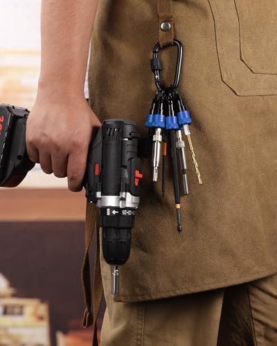 Katerk Bit Holder Keychain 12 Pcs, 1/4-Inch Hex Shank, Quick Release, Blue - color: Blue