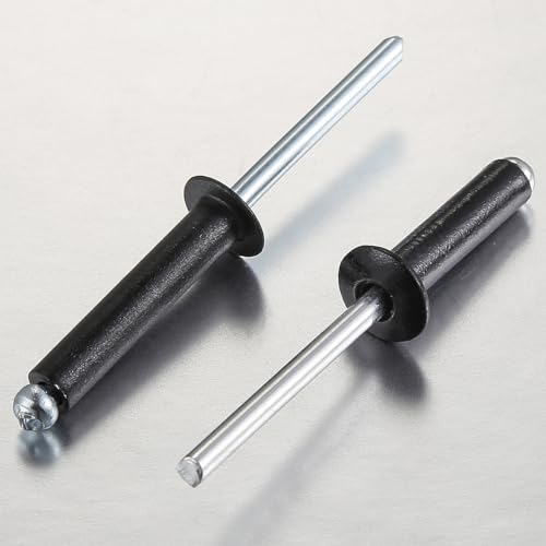 Wensilon (350Pcs) 1/8"x3/8" Black Aluminum blind pro Rivets,Aluminum Grip and Steel Mandrel - color: Black, size: 1/8"x3/8"