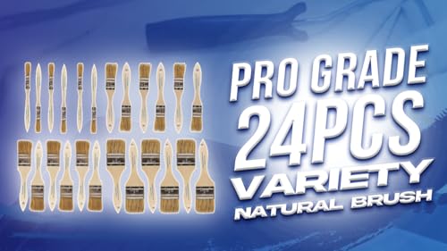 Pro Grade Chip Brushes, Disposable Paint Brushes, Assorted Sizes, 24 Piece - size: 24Pc. Var.