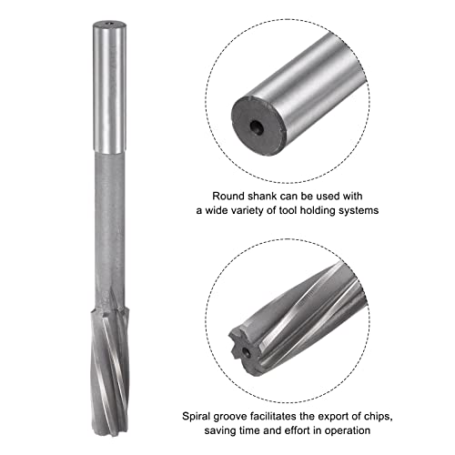 uxcell Chucking Reamers, 17mm H7 4241 High Speed Steel Spiral Flutes Lathe Machine Reamer Milling Cutter - size: 17mm