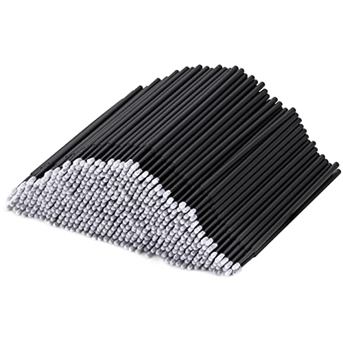 Tbestmax 500 Pcs Disposable Micro Applicator Brush Micro Swabs, Eye Lashes Mascara Wands for Eyelash Extension Black - color: Black