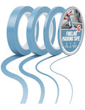 RED WOLF 4 Rolls PVC Pinstriping Tape 36Yd 1/8 Inch, 1/4 Inch, 1/2 Inch, 3/4 Inch Blue, Automotive Car Paint for Curves Conformable Stretch Fine Line Auto Painters Tape Clean Curved Lines - style: 1/8, 1/4, 1/2, 3/4 Inch