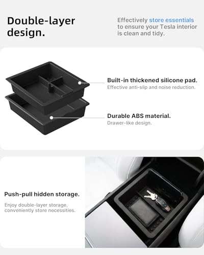 4 Pcs Center Console Organizer for Tesla Model Y Juniper & Y L