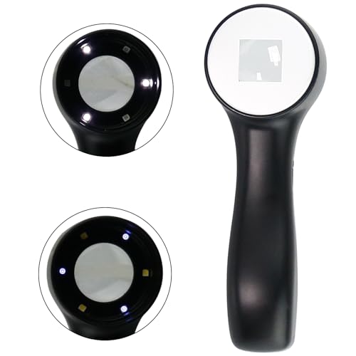 10X Optical Magnifying Glass with Light, Scale, Measure Scale for Jewelry - color: Rechargeble Optical Magnifier With Led